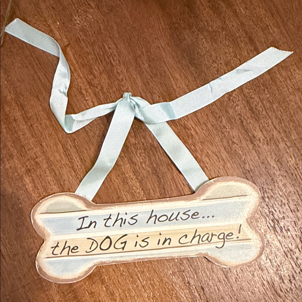 ☀️3/$20 Kirklands Dog Bone Sign with Light Blue Ribbon